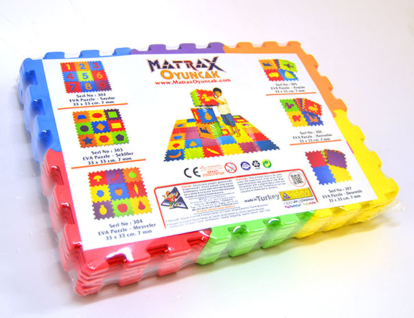 MATRAX Eva Puzzle 12x12cm.x 7 mm. Harfler ve Sayılar